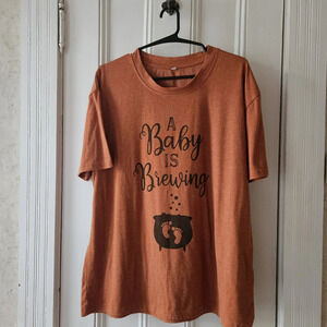 Maternity Halloween A Baby Is Brewing Shirt XL